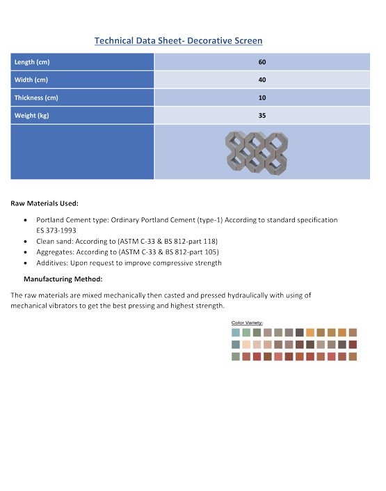 Download Datasheet - Concrete Decorative Screen