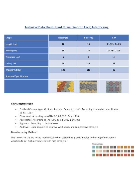 Download Datasheet - Hard Stone Smooth Face Interlocking